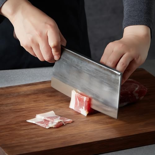 ZHANG XIAO QUAN SINCE 1628 Meat Bone Cleaver Knife Heavy Duty, Hand Forged Butcher with Sheath for Kitchen Outdoor Camping BBQ Gift for Men - Image 9