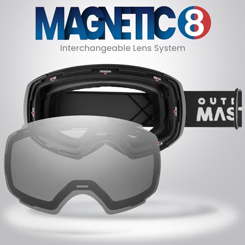Image of OutdoorMaster Ski Goggles PRO - Frameless, Interchangeable Lens 100% UV400 Protection Snow Goggles for Men & Women (Photochromic Gray VLT10%-80%)