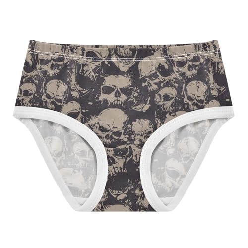 Little Girls' Soft Cotton Underwear Kids Breathable Comfort Skull Panties Briefs Toddler