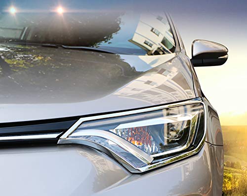 Kadore For 2016 2017 2018 Toyota Rav4 Chrome Front Headlight Lamps Cover Trim Bezels 2Pcs/Set #TOP7