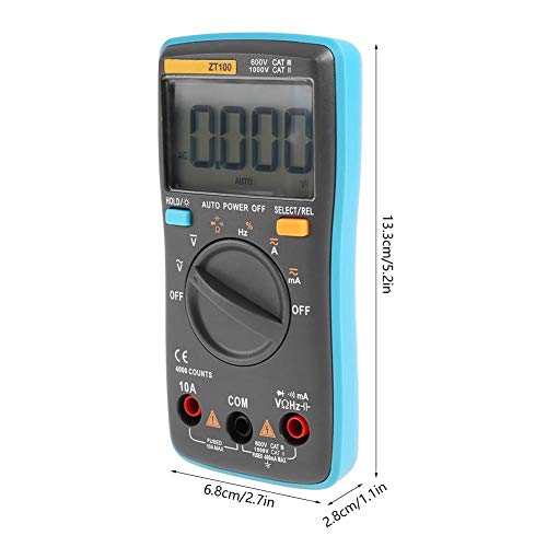 Image of Digital Multimeter, ZT100 /ZT101 /ZT102 Portable Mini Multimeter Auto Digital LCD Display Testing Capacitance Multimeter(ZT100)