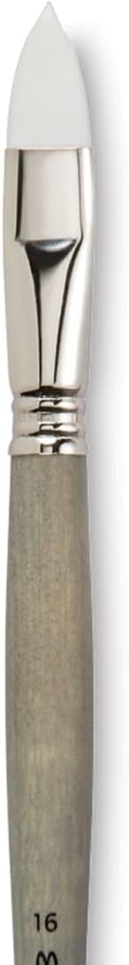 Escoda Perla Toray White Synthetic Brush - Filbert, Long Handle, Size 16