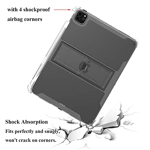 UUcovers Clear Back Case for iPad 10.2 inch (2021/2020/2019),iPad 9th/8th/7th Generation Cover with Pencil Holder & Kickstand Anti-Slip Transparent Soft Shockproof TPU Case [Corners Protection],Clear - Thumbnail 7