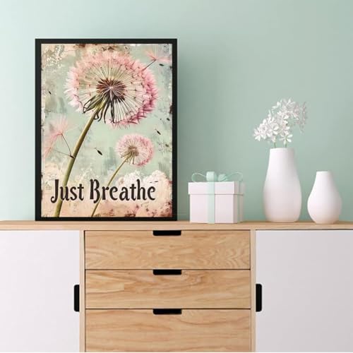 Image of Eiazuiks Stamping Cross Stitch Kit, Dandelion Counting Cross Stitch Kit for Adult Beginners, Full Line DIY Stitching Kit for Home Decor Cross Stitch Patterns 12x16 inches