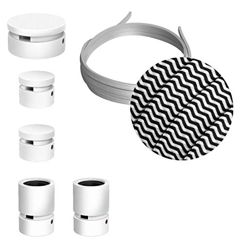 Sistema Filé Wiggle Kit - con cavo di 3 m per catenaria e 5 componenti in legno verniciato bianco per interni - CZ04