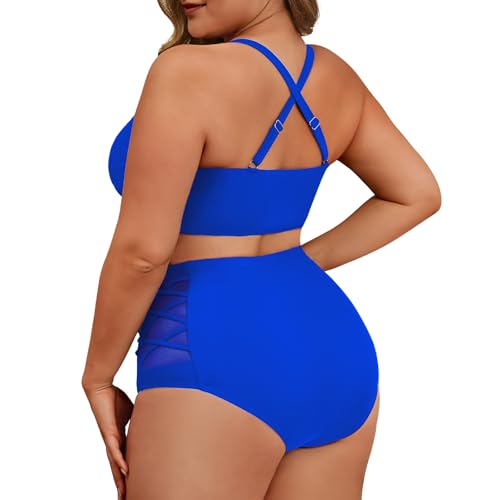 Image of American Trends Womens Plus Size Bikini Set - Tummy Control, High Waisted 2 Piece Swimsuits Bathing Suits