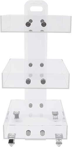 Miniatura 9 de Carrito de acrílico de 3 niveles, carrito de almacenamiento multiusos, organizador de almacenamiento móvil con ruedas para baño, cocina, lavandería