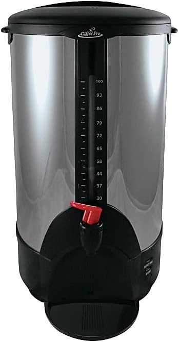 Coffee Pro CP100 URN/Coffeemaker,100 Cup,13-1/2-Inch x12-1/2-Inch x23-Inch,Stainless Steel