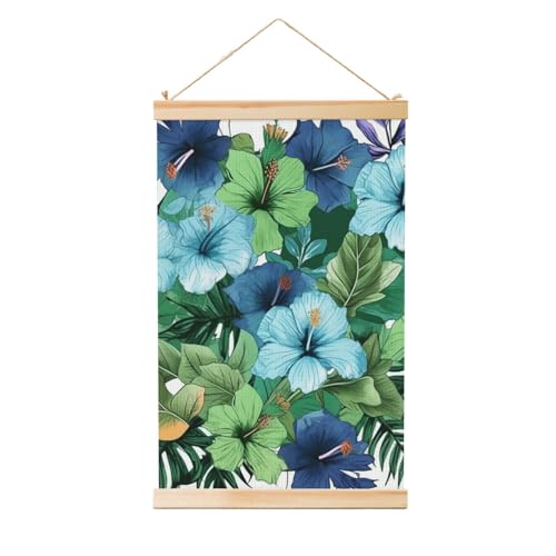 Œuvre d'art vintage fleurs d'hibiscus pour une décoration murale de salon amusante