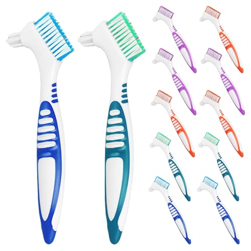 Brosse pour nettoyage des dentiers à poils durs et double face pour hygiène totale