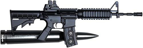 VMS RACING AR-15 M4 M16 Gunmetal 50 Cal Caliber Bullet Antena antirrobo y Recepción Booster Heavy Gauge CNC Billet Aluminio Corto Compatible con