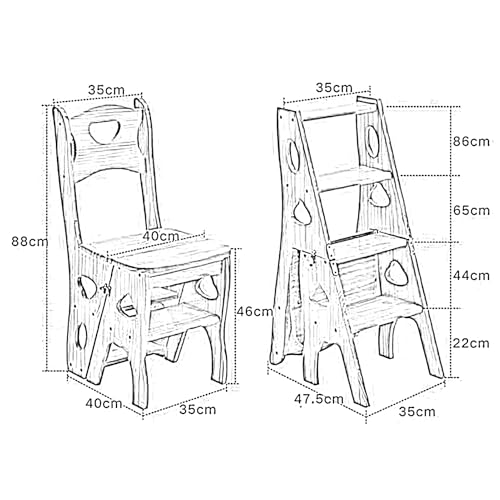 Taburete plegable de madera portátil multifuncional para optimizar espacios pequeños 4