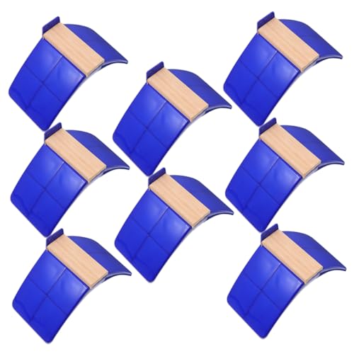 Sosoport 8個 鳩の無垢材の止まり木 籐のバスケット ベビーカスタネット コウモリ プランター 鎖 パンかごホルダー ファンホオジロ 空気のサイン お湯 注ぐ 鳥かご プラスチック Blue