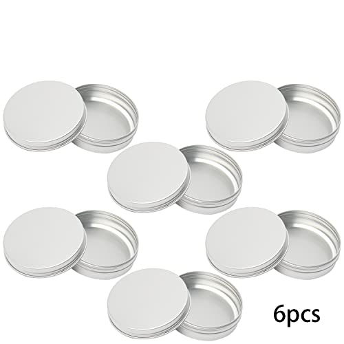 Image of Othmro 6Pcs 3.4oz Metal Round Tins Aluminum Tin Cans Jar Refillable Containers 100ml Tin Cans Tin Container Bottle with Screw Lid for Salve Spices Lip Balm Tea Candies Silver 83x23mm