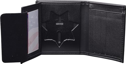 Perfect Fit Shield Wallets CHP California Highway Patrol Hidden Badge Bi-Fold Wallet (Cutout PF-262) Black Leather3