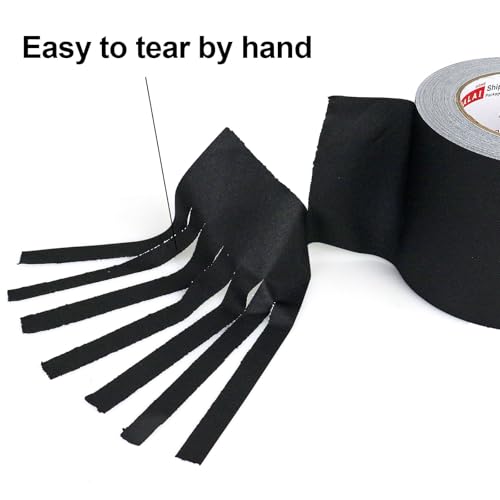 Image of JIALAI HOME Black Gaffers Tape 3 inch - 30 Yards x 3 inches - 2 Pack Black Gaff Tape, Multipurpose Waterproof Rubber Adhesive No Residue Non-Reflective Matte Gaffer Tape