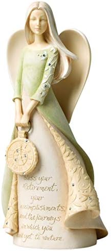 Enesco Foundations Retirement Angel Stone Resin Figurine, 9"