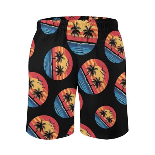 Palm Tree Mens Swim Trunks Quick Dry Board Shorts Beach Swimwear Bathing Suits3