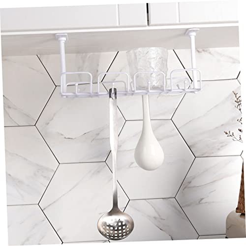 UKCOCO Canasta de almacenamiento para cables bajo escritorio Gris, estante colgante organizador de cables para oficina, cocina y dormitorio, gestión fácil de cableado miniatura 2