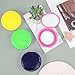 Plastic Cotton Round Holder with Mirror 4 Pack Cosmetic Cotton Pad Holder Portable Travel and Sealed Suitable for Makeup Remover, Beads, Jewelry, Crafts (4 Colors (Blue, Pink, Green, Yellow))