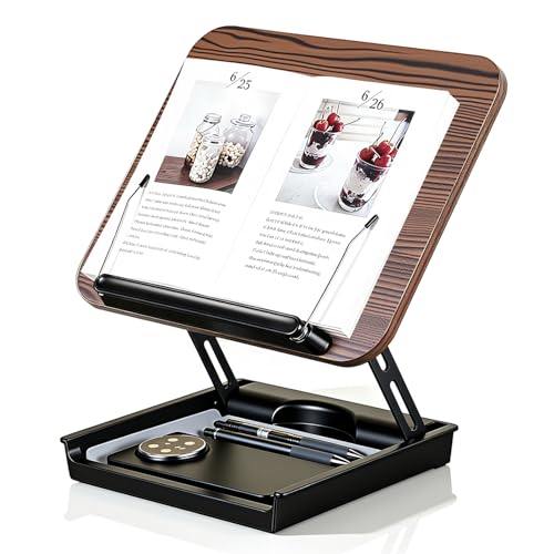 Soporte ajustable para leer recetas en la cocina sin usar las manos