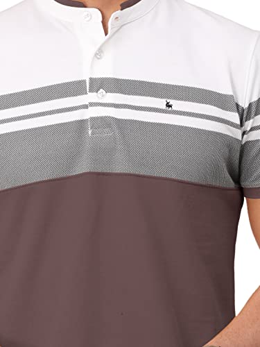 Image of BULLMER Mens Cotton Henley Neck /Chinese Collar Tshirt