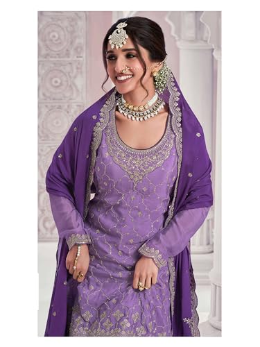 Delisa New Indian/Pakistani Eid Ramzan Special Ready to Wear Palazzo/Plazo Style Salwar Suit for Women 20023