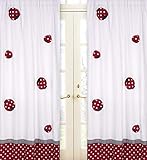Red and White Polka Dot Ladybug Window Treatment Panels by Sweet Jojo Designs -Set of 2