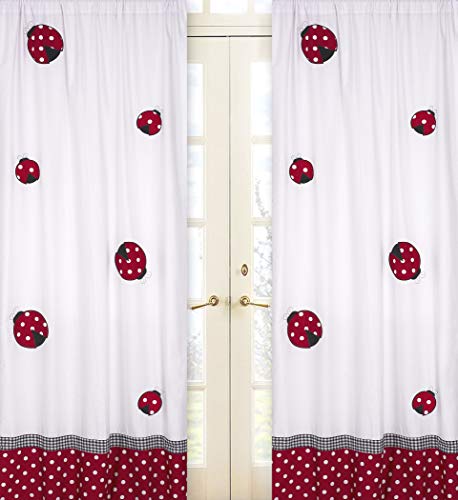 Sweet Jojo Designs 2-Piece Red and White Polka Dot Ladybug Window Treatment Panels