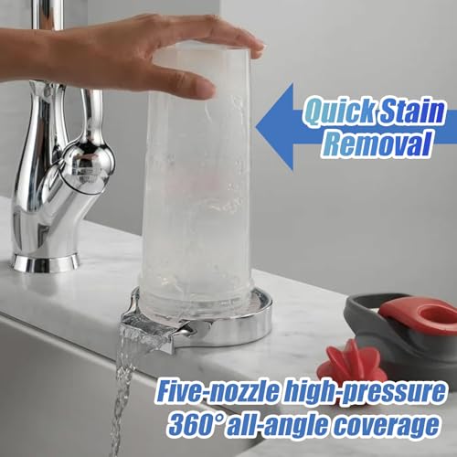 Image of Sink Glass Rinser for Kitchen Sink, High Pressure Cup Washer for Sink, Stainless Steel Automatic Cup Rinser Sink Attachment with Gasket for Home Commercial Cups Washing