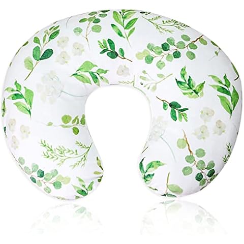 TANOFAR Nursing Pillow Cover for Babies, Minky Feeding Pillow Cover for Boys Girls, Breastfeeding Pillows Cover, Soft Fabric Fits Snug On Infant, Green Leaf Cover