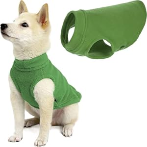 Gooby Stretch Fleece Vest Dog Sweater – Warm Pullover Fleece Dog Jacket – Winter Dog Clothes for Small, Large Dogs, Boy or Girl – Soft, Super Stretchy Fleece Vest Dog Sweater – Grass Green, Medium