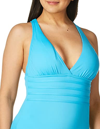 Image of La Blanca Women's Island Goddess Deep-V Strappy Back Mio One Piece Swimsuit with Tummy Toner