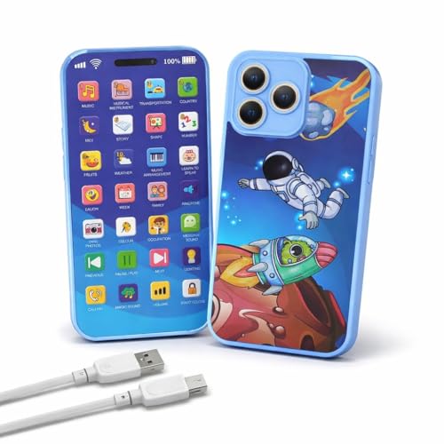 Image of Brand Conquer Baby Musical Toy for 1+ Year, Interactive Learning with Lights & Sounds,Educational ABC Numbers Shapes Songs Toy,Portable Toy Early Development Gift for Boys & Girls(CellPhone Toys Blue)