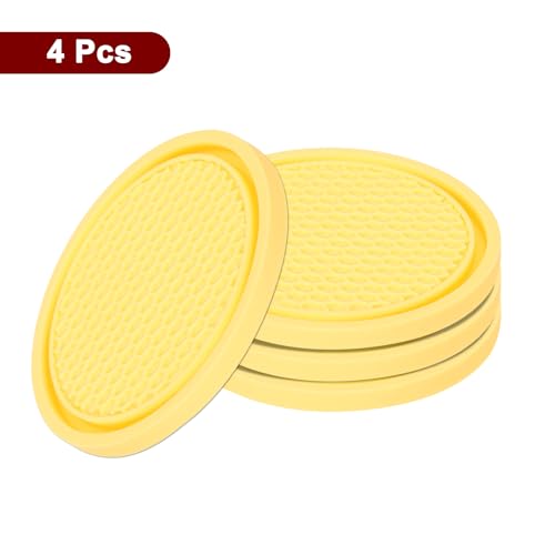Portavasos para carro HARFINGTON 4 piezas PVC amarillo miniatura 3