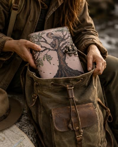 Image of CRAFT JUNKY Vintage Leather Journal Diary for Women and Men Travel Diary Notebook for Writing Deckle Edge Paper (MOE White, A5 17.78 X 12. 7 CM (A5))