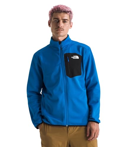 THE NORTH FACE Men's Crest Full Zip Jacket | Water Repellent Fleece Coat, Double Layer Stand Collar & Zip Hand Pockets