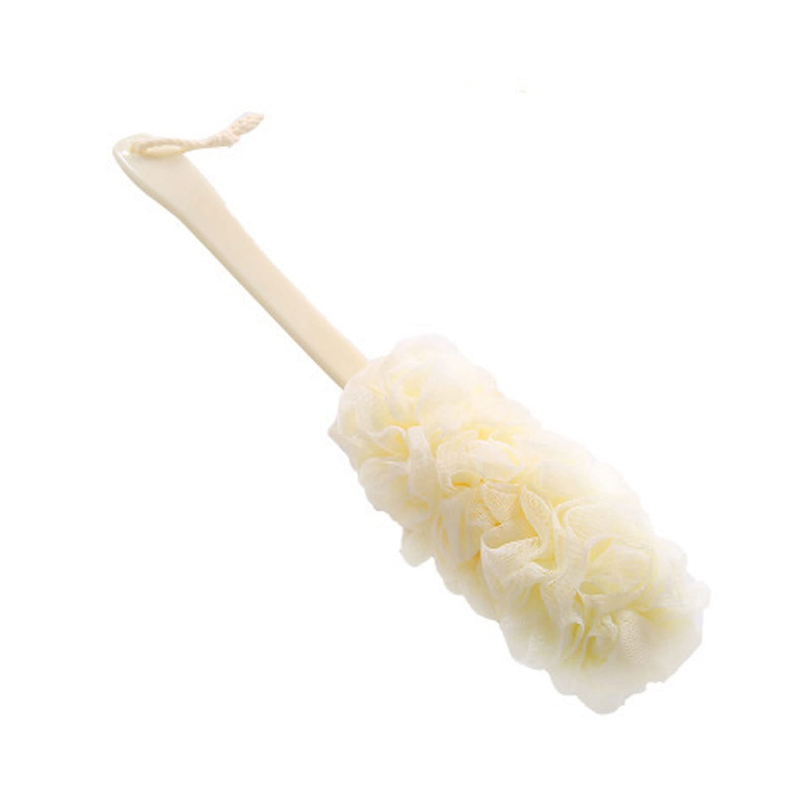 Esponja depuradora Exfoliante de Espalda con Mango Largo for Cepillado en seco, Cepillo de Ducha de baño Exfoliante de Malla Suave for Colgar en la Espalda(Beige)