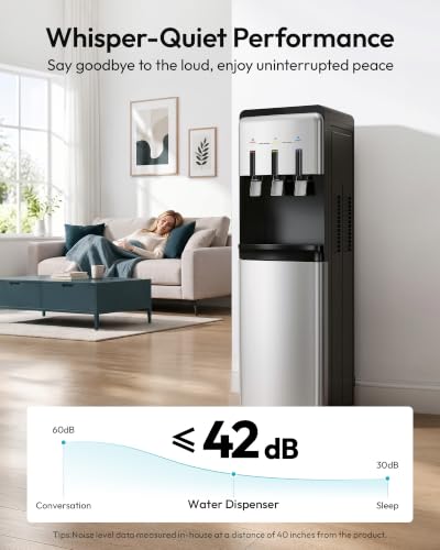 Image of Euhomy Bottleless Water Cooler, NSF-Certified Dual Filters, 3 Temperatures