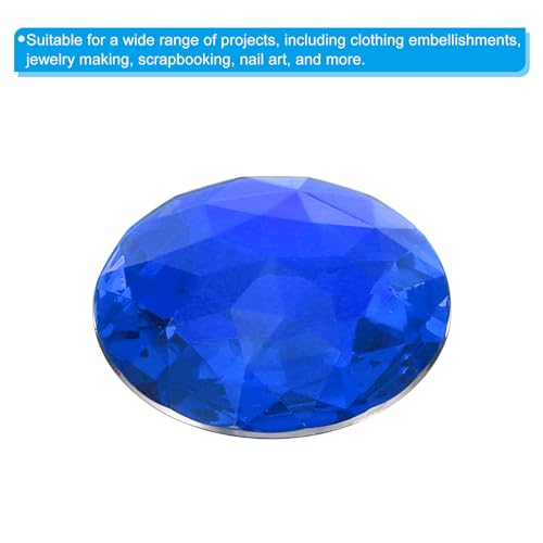 PATIKIL 40mm Flat Back Round Acrylic Rhinestones, 50 Pack Plastic Circle Gems for Jewelry Making Costume Embellishments Crafts, Blue - Image 4