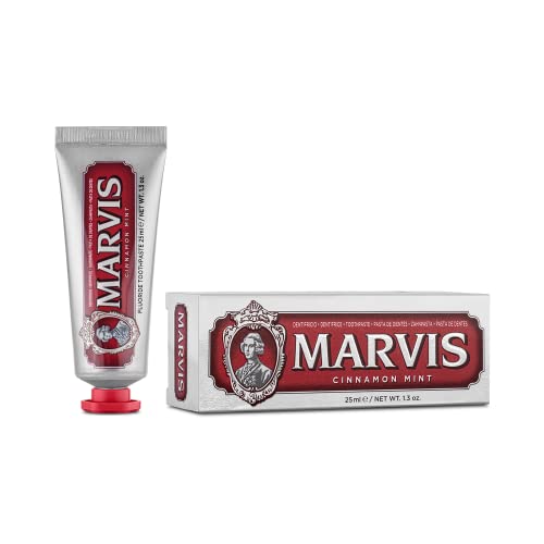 Marvis Pasta de dientes de viaje de menta fuerte, 25 ml, dentífrico para la higiene dental, elimina la placa y cuida las encías, frescor duradero Cover