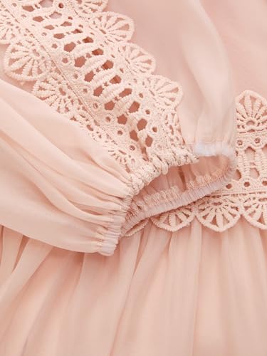 CIDER Maxi Dress Button Solid Turtle Neck Guipure Chiffon Long Sleeve Pearl Middle Waist Elegant Women Dress4