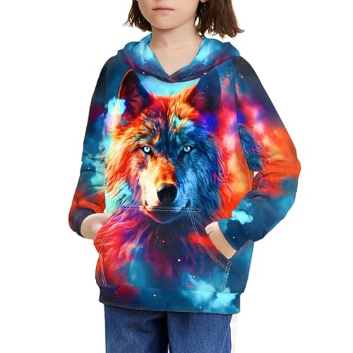 Image of GLUDEAR Teen Boys Girls Novelty Animal Galaxy Hoodies Sweatshirts Pullover