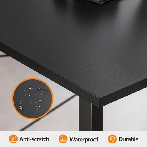 Cubiker 47-Inch Small Desk for Home Office - Modern Black Design