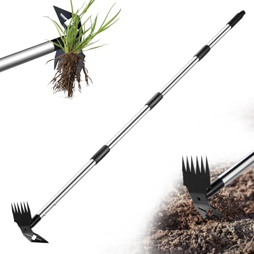 LAWFYMORI Unkrautstecher, Unkrautentferner Länge 150cm, Unkrautjäter mit Langem Stiel, 2-in-1 Unkrautrechen und Gartenhacke, Gartenwerkzeug Effizientes Entfernen von Unkraut Gartengeräte LAWFYMORI Unkrautstecher, Unkrautentferner Länge 150cm, Unkrautjäter mit Langem Stiel, 2-in-1 Unkrautrechen und Gartenhacke, Gartenwerkzeug Effizientes Entfernen von Unkraut Gartengeräte