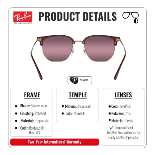 Image of Ray-Ban RB4416 NEW CLUBMASTER Squar Shape Sunglasses with Official Kit