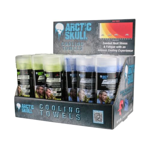 Radians Cooling Towel Counter Display - Blue/Lime