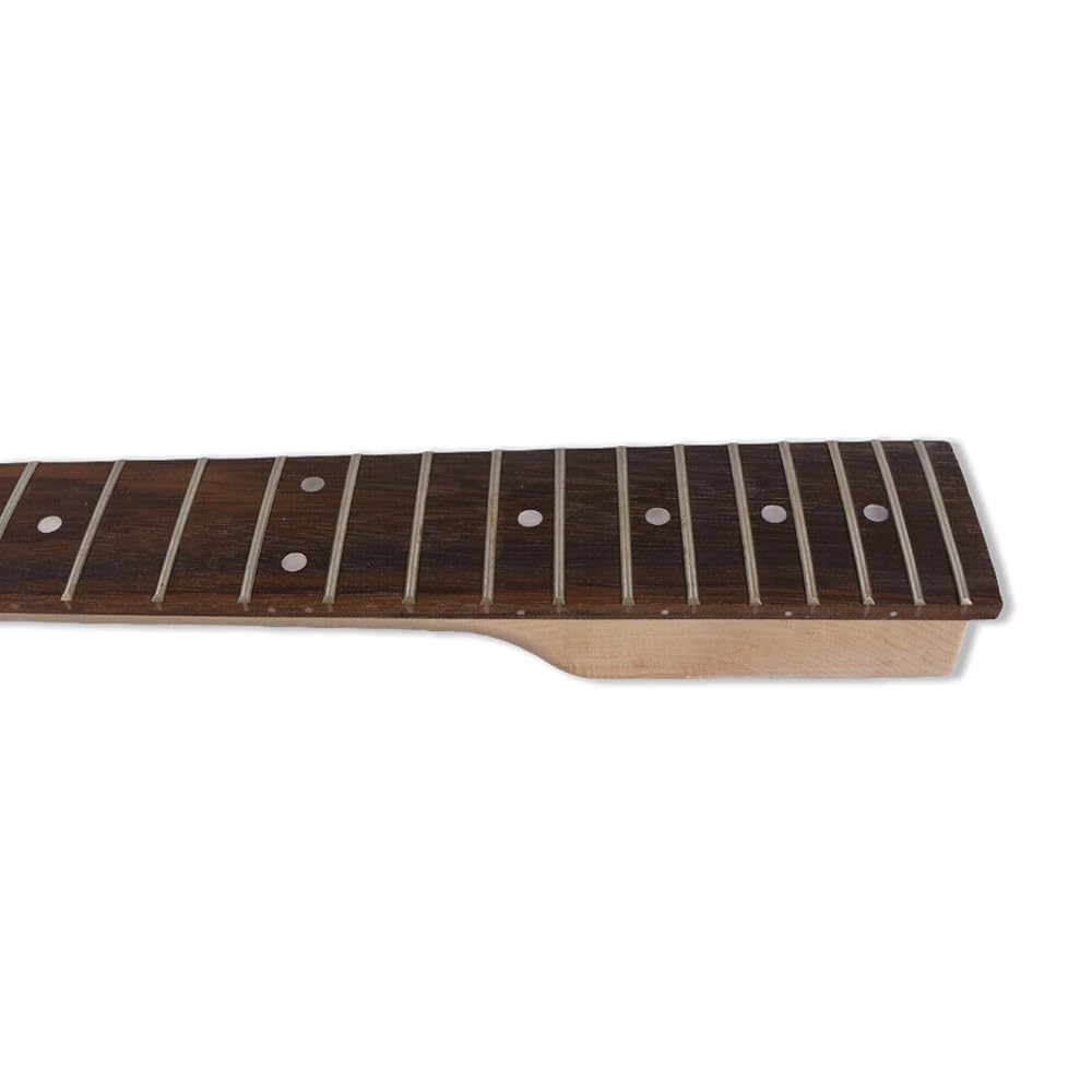 Gitarrenhals aus unlackiertem Ahorn, 22 Bünde, 68,6 cm, Palisander-Griffbrett, Punkt-Inlay, Bariton, aufschraubbar, Gitarrenteile, Ersatz (22 Bund 68 cm), S36 8 MN
