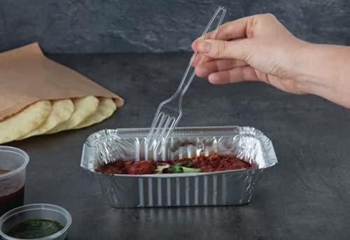50 Clear Plastic Forks Strong Heavy Duty (Washable & Reusable)