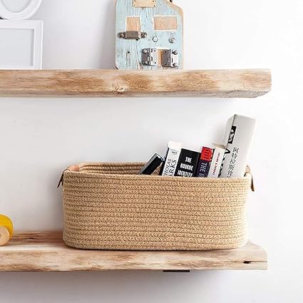 Image of GUDDE Cotton Rope Woven Storage Basket for Toys, Laundry & Blankets | Nursery Organizer Bin | Dog Toy Basket | Decorative Gift Hamper | Jute Style Home Storage (12x8x5)